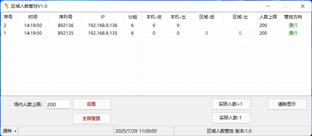 设置限制场内最多人数